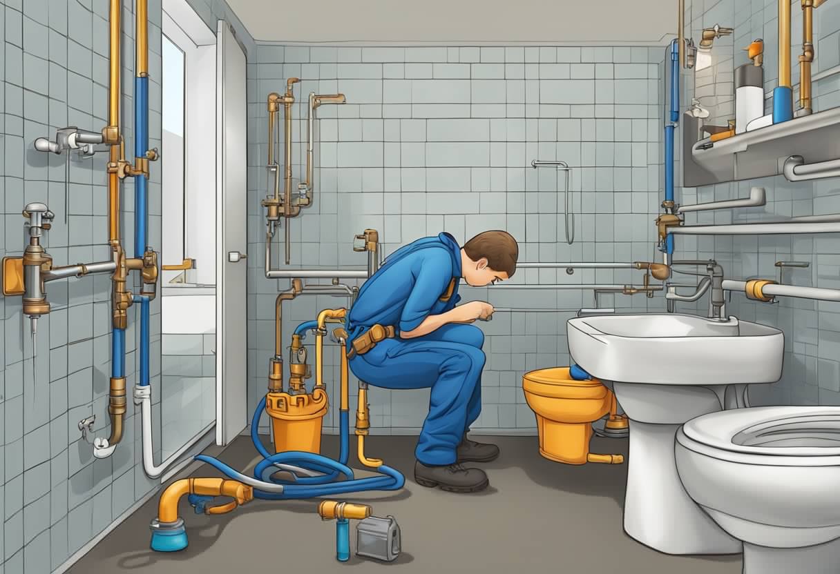 A person follows a path of education and training to become a plumber